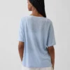 Camiseta holgada de mezcla de lino