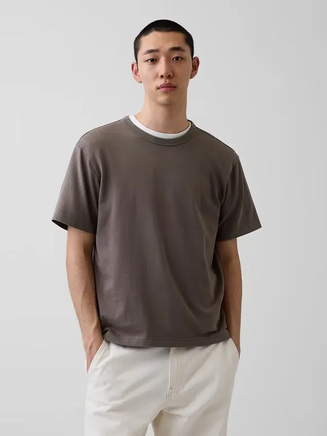 Camiseta holgada de peso grueso para adulto