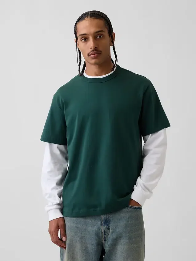 Camiseta holgada de peso grueso para adulto