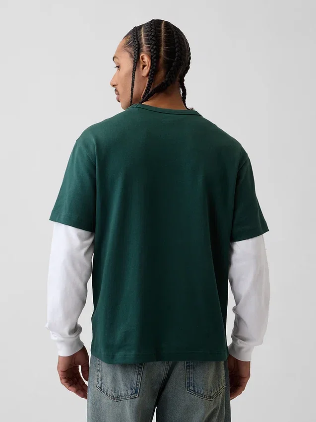 Camiseta holgada de peso grueso para adulto