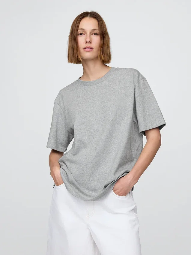 Camiseta holgada de peso grueso para adulto