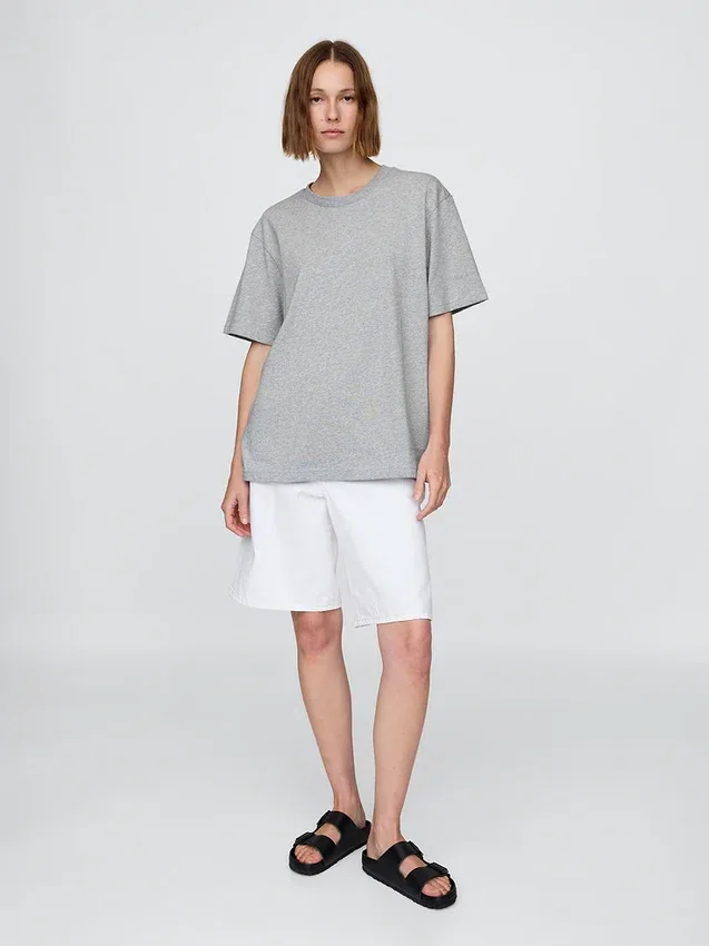 Camiseta holgada de peso grueso para adulto