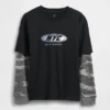 Camiseta infantil 2 en 1 con logotipo estampado