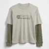 Camiseta infantil 2 en 1 con logotipo estampado