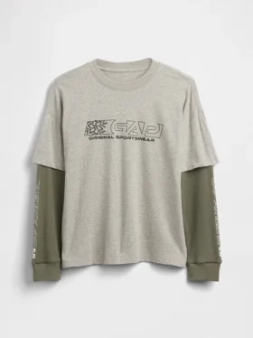 Camiseta infantil 2 en 1 con logotipo estampado