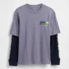 Camiseta infantil 2 en 1 con logotipo estampado