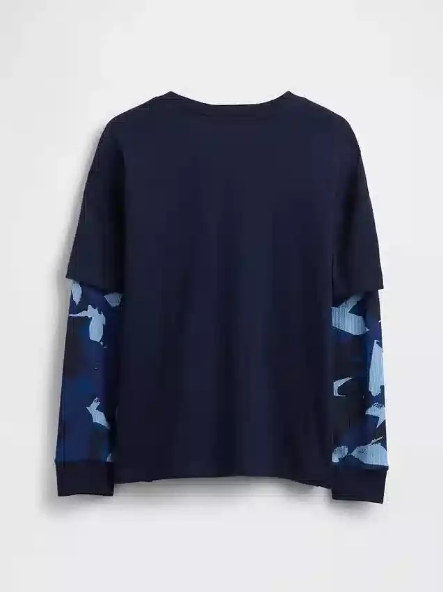 Camiseta infantil 2 en 1 con logotipo estampado