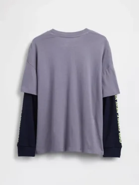 Camiseta infantil 2 en 1 con logotipo estampado