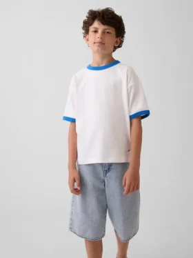 Camiseta infantil azul «Relaxed Logo»