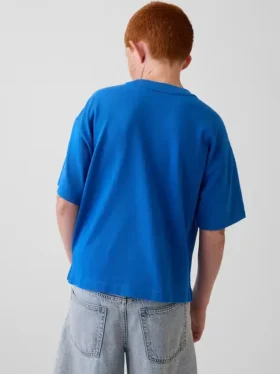Camiseta infantil azul «Relaxed Logo»