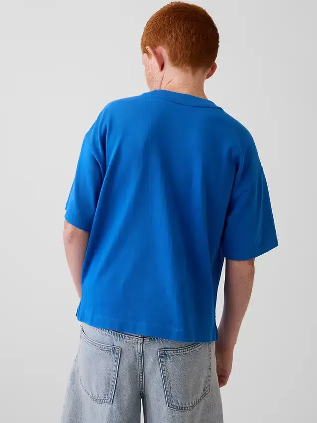 Camiseta infantil azul «Relaxed Logo»