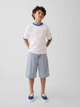 Camiseta infantil azul «Relaxed Logo»