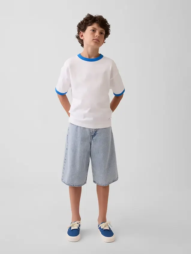 Camiseta infantil azul «Relaxed Logo»
