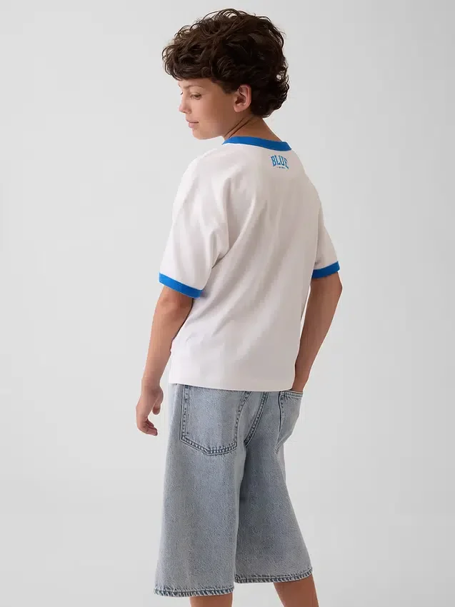 Camiseta infantil azul «Relaxed Logo»