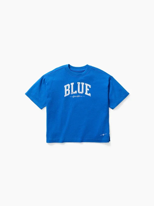 Camiseta infantil azul «Relaxed Logo»