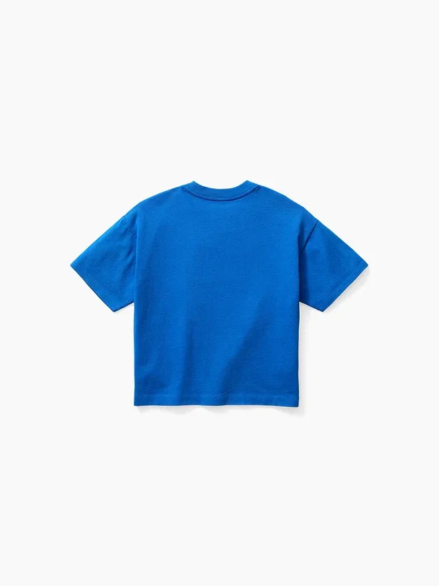 Camiseta infantil azul «Relaxed Logo»