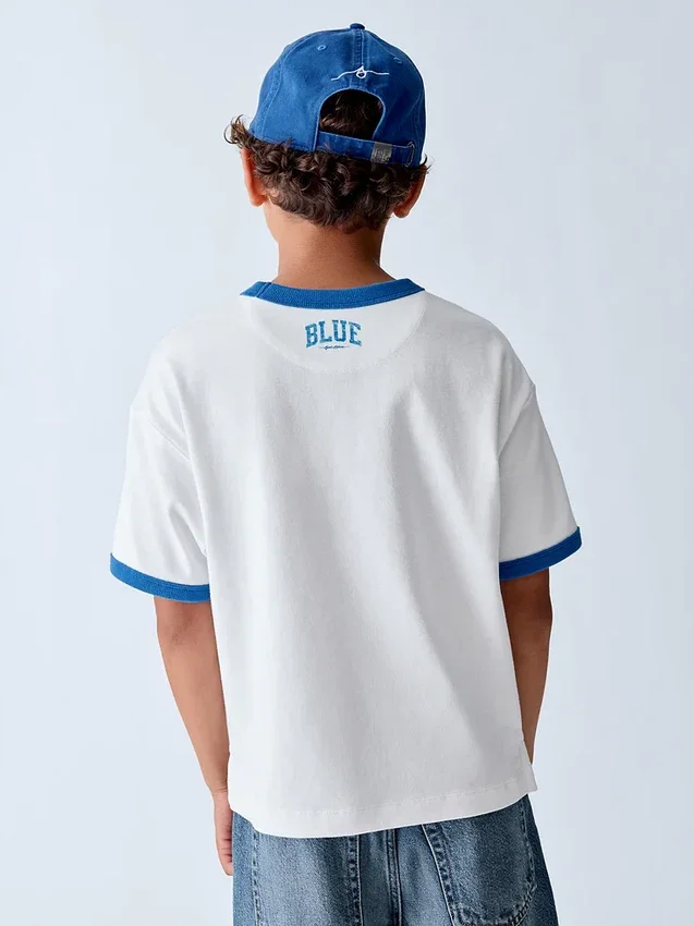 Camiseta infantil azul «Relaxed Logo»