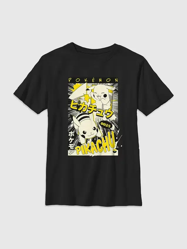 Camiseta infantil con diseño de manga de Pikachu de Pokémon