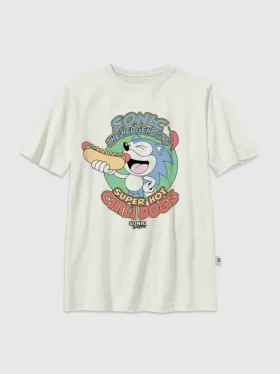 Camiseta infantil con diseño de «Sonic the Hedgehog» y «Chilidogs»
