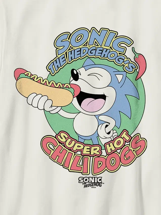Camiseta infantil con diseño de «Sonic the Hedgehog» y «Chilidogs»