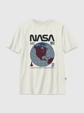 Camiseta infantil con diseño retro del globo terráqueo de la NASA