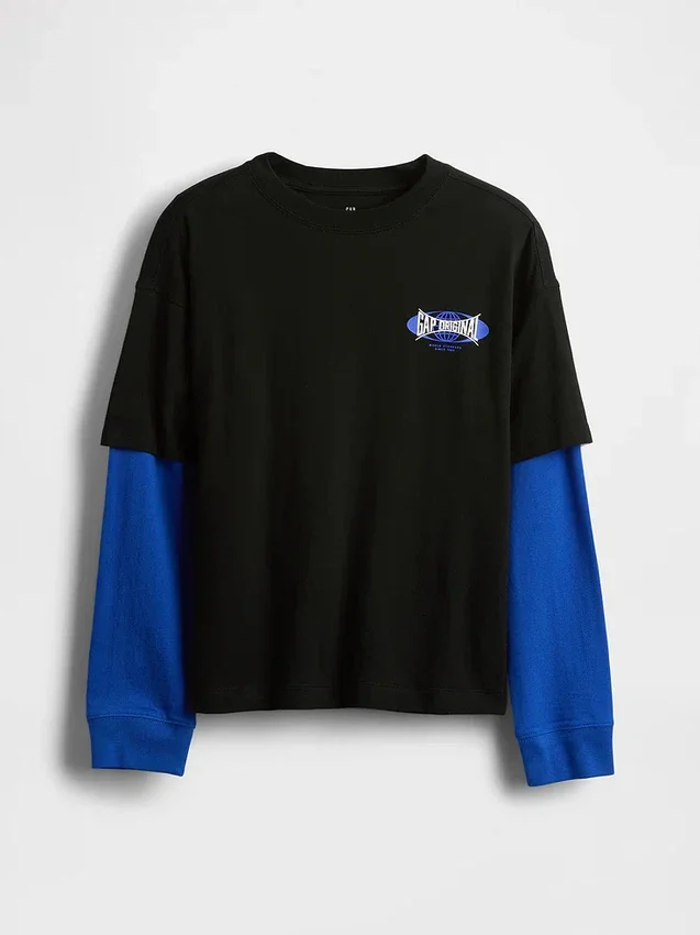 Camiseta infantil con estampado 2 en 1