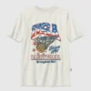 Camiseta infantil con estampado de baloncesto vintage