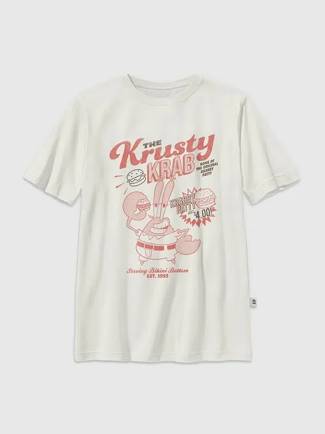 Camiseta infantil con estampado de Bob Esponja y el Crustáceo Crujiente