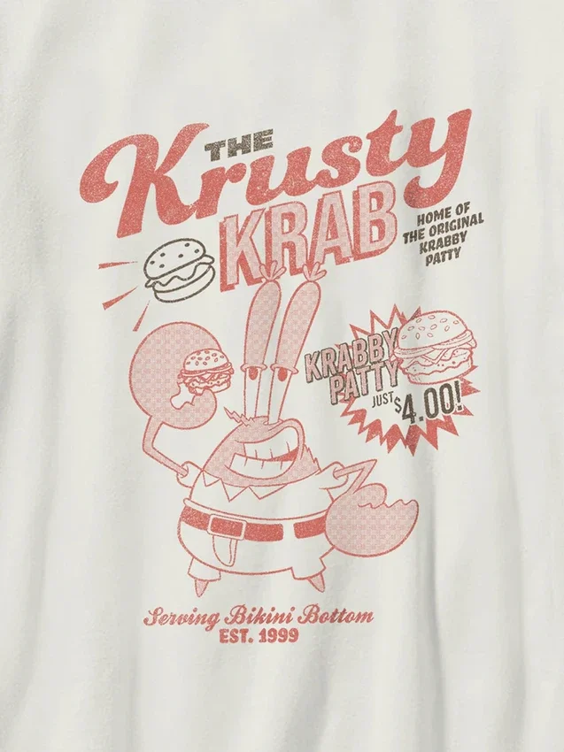 Camiseta infantil con estampado de Bob Esponja y el Crustáceo Crujiente