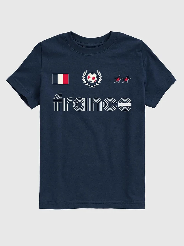 Camiseta infantil con estampado de camiseta de fútbol de Francia