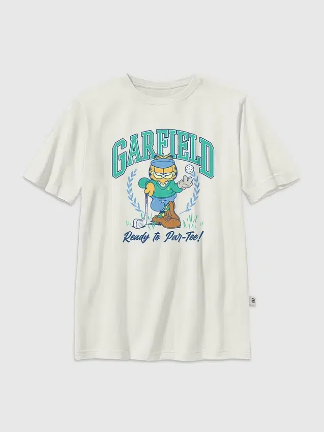 Camiseta infantil con estampado de Garfield jugando al golf
