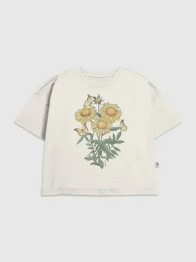 Camiseta infantil con estampado de girasoles
