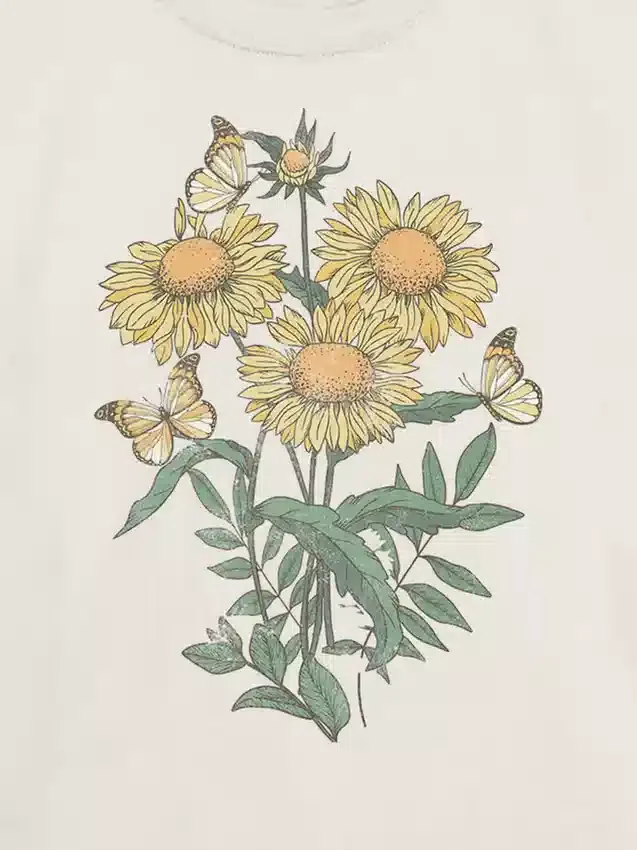 Camiseta infantil con estampado de girasoles