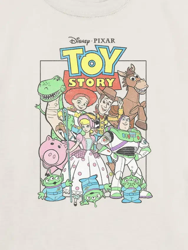 Camiseta infantil con estampado de grupo «Toy Story» de estilo vintage
