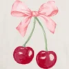Camiseta infantil con estampado de lazo de cereza