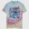 Camiseta infantil con estampado de Lilo y Stitch en estilo tie-dye