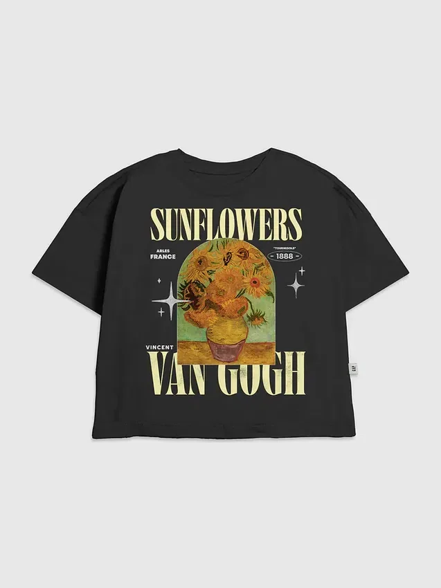 Camiseta infantil con estampado de los girasoles de Van Gogh