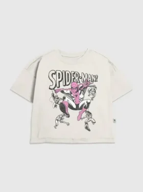 Camiseta infantil con estampado de Spider-Man en poses vintage