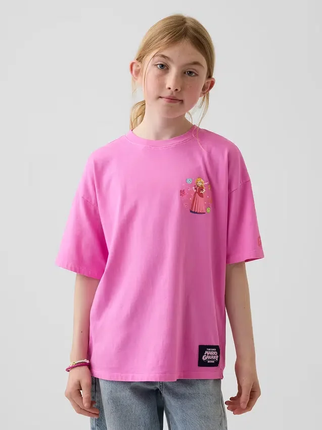 Camiseta infantil con estampado de Super Mario y corte holgado
