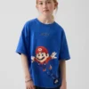 Camiseta infantil con estampado de Super Mario y corte holgado
