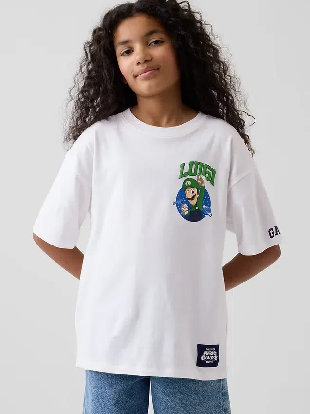 Camiseta infantil con estampado de Super Mario y corte holgado