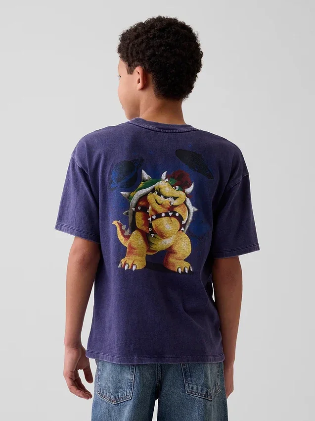 Camiseta infantil con estampado de Super Mario y corte holgado