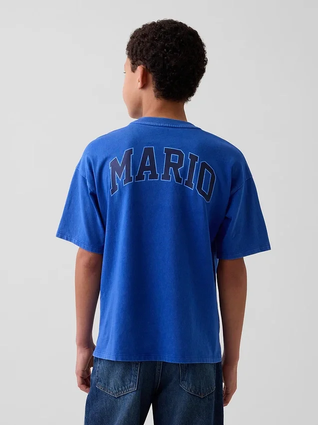 Camiseta infantil con estampado de Super Mario y corte holgado