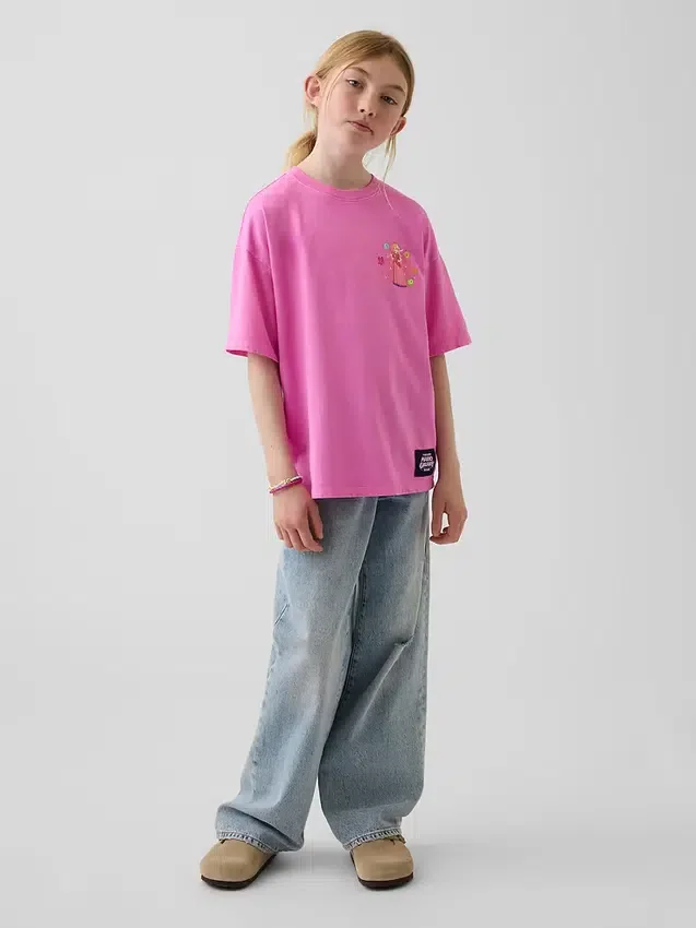 Camiseta infantil con estampado de Super Mario y corte holgado