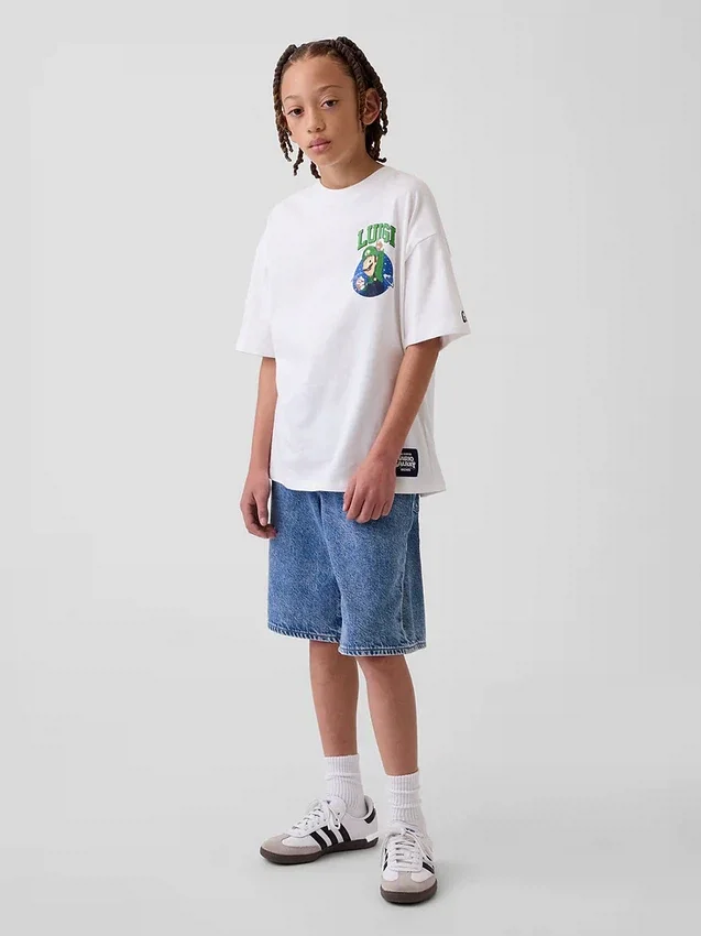 Camiseta infantil con estampado de Super Mario y corte holgado