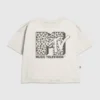 Camiseta infantil con estampado del logotipo de MTV con motivo de leopardo
