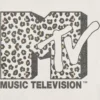 Camiseta infantil con estampado del logotipo de MTV con motivo de leopardo