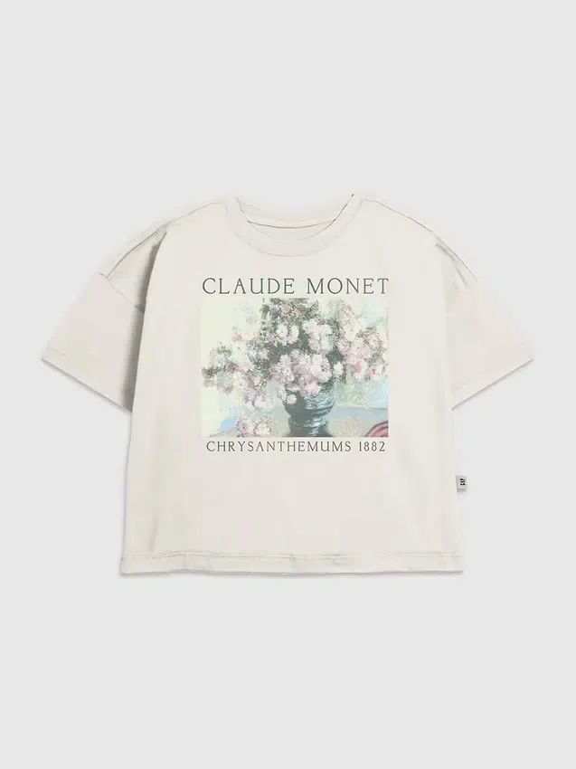 Camiseta infantil con estampado floral de Monet