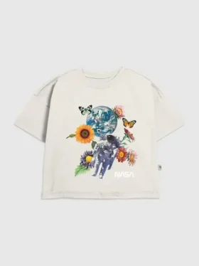 Camiseta infantil con estampado floral espacial de la NASA