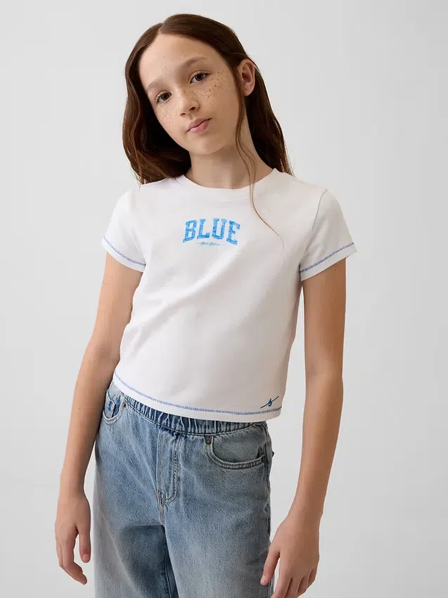 Camiseta infantil con estampado «Get Blue»